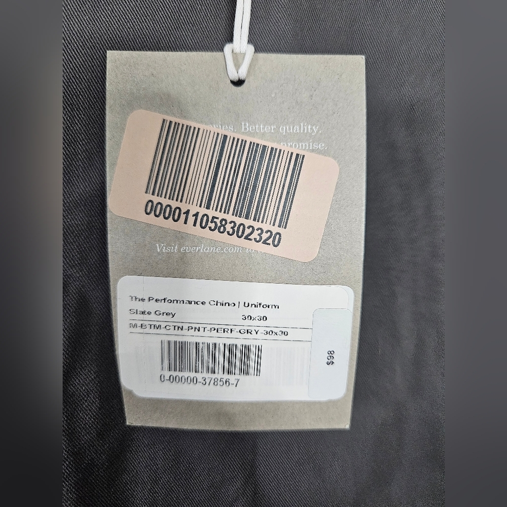 NWT Everlane Men's Performance Chino Pants In Slate Grey Size 30x30 - Picture 6 of 10